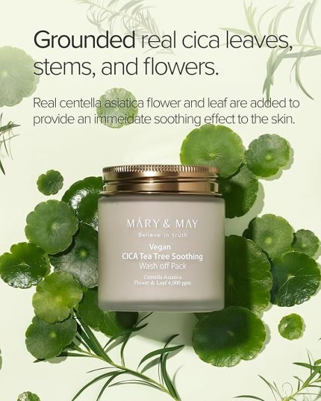 [Mary&May] CICA TeaTree Soothing Wash off Pack 4.4 Fl Oz / 125g