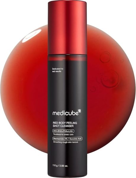 medicube Red Body Peeling Shot, Strawberry Skin Body Spray Cleanser