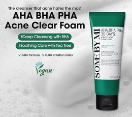 SOME BY MI AHA BHA PHA 30 Days Miracle Acne Clear Foam – 3.38oz 100ml
