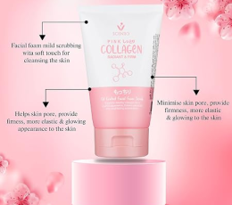 SCENTIO PINK COLLAGEN RADIANT & FIRM OIL CONTROL FACIAL FOAM SCRUB