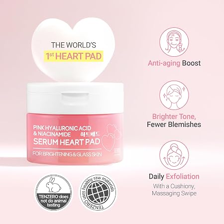 TENZERO Pink Hyaluronic Acid Niacinamide Serum Heart Pad (50ea)