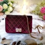 Wine Velvet Bag