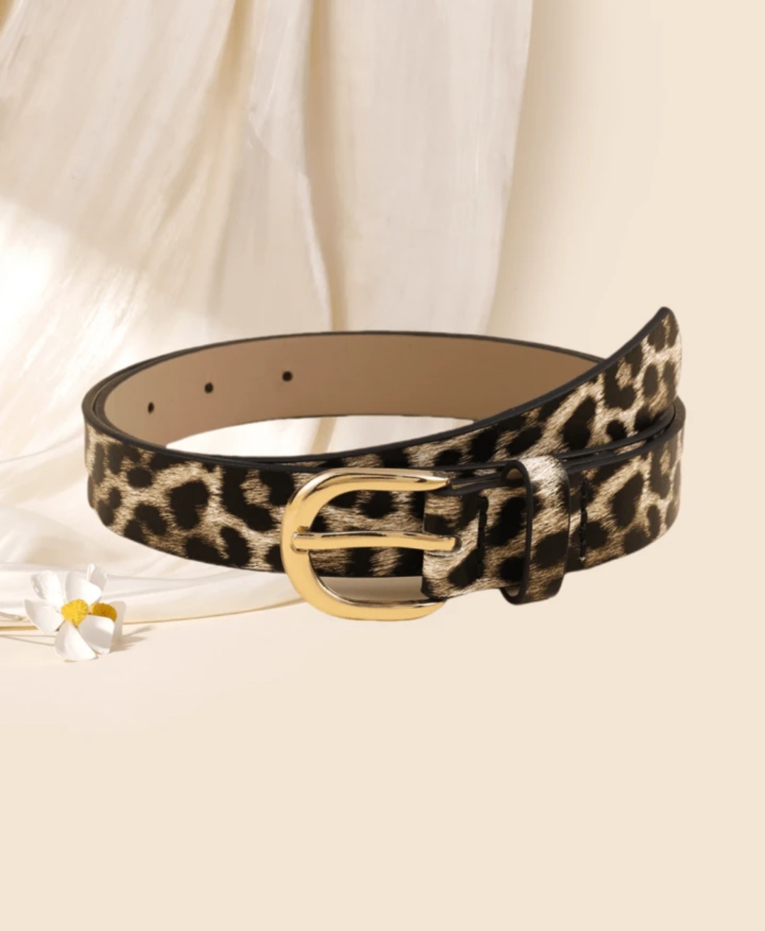 Leopard Print Square Buckle Retro Elegant Women's Waist Belt, Versatile And Stylish Fashion Accessory Summer, School Fall, Autumn, Halloween