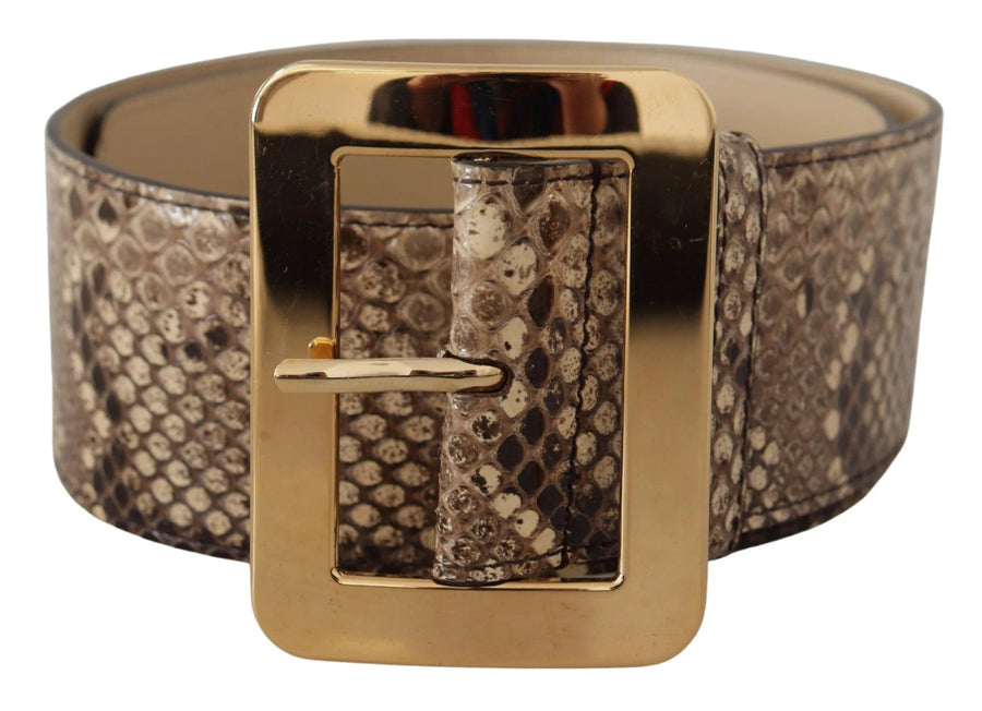 Snake print PU leather wide belt.
